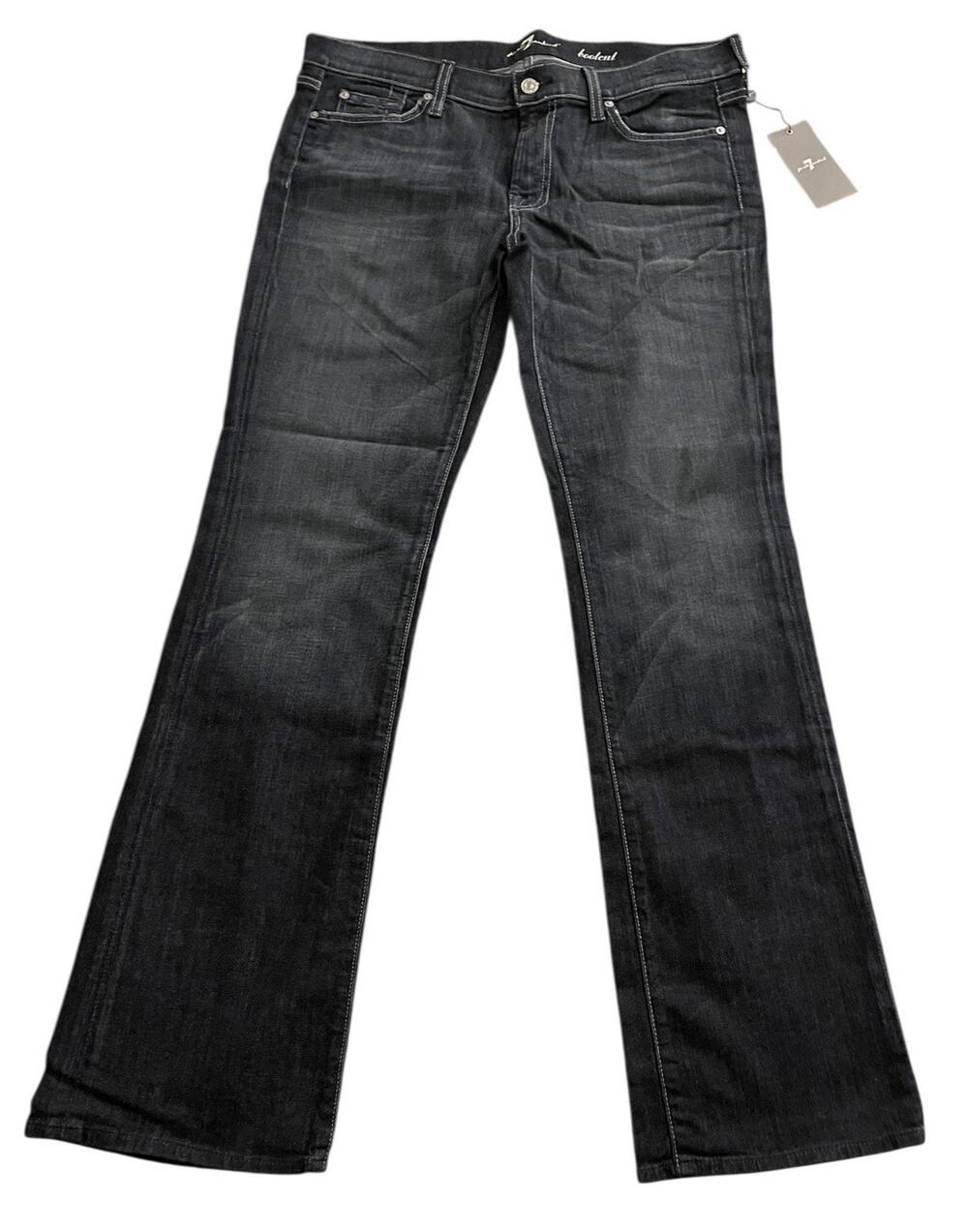 7 Seven For All Mankind Seven Bootcut Button Fly Dark Blue Denim Jeans NWT 32